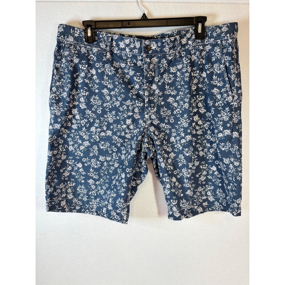 Gap Mens‎ Chino Shorts 40 Blue White Floral Print Lived In Khakis Cotton